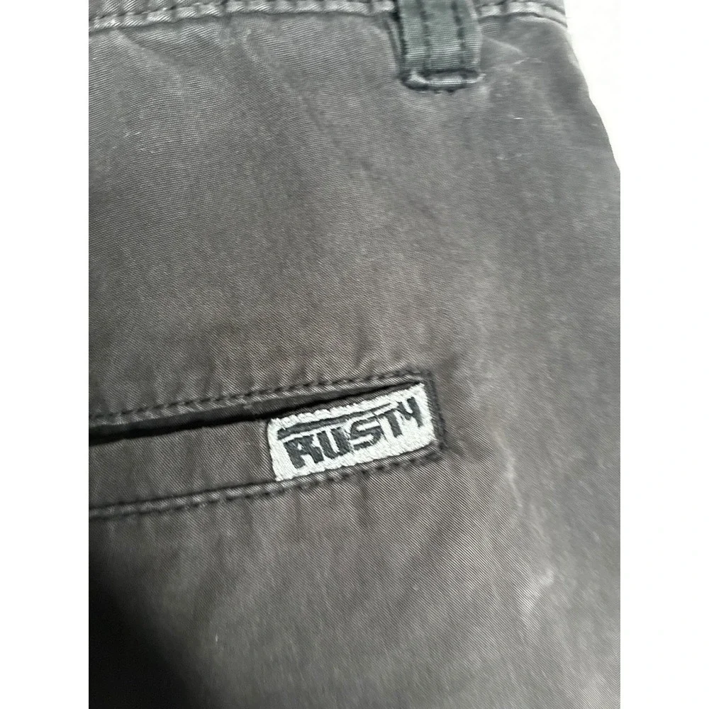 VTG Rusty Mens Cargo Shorts Size 38 Dark Gray Cotton Nylon Utility Casual Hiking